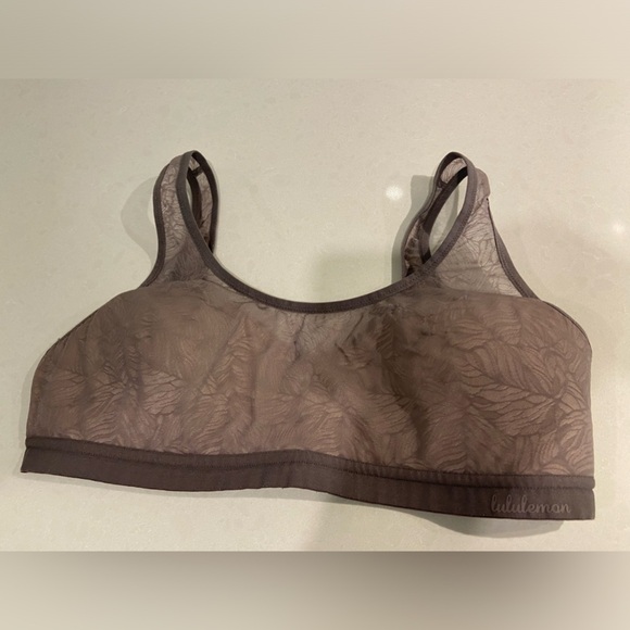 LULULEMON shadow mesh bralette leaf lunar rock misty shell size Medium - Picture 1 of 9